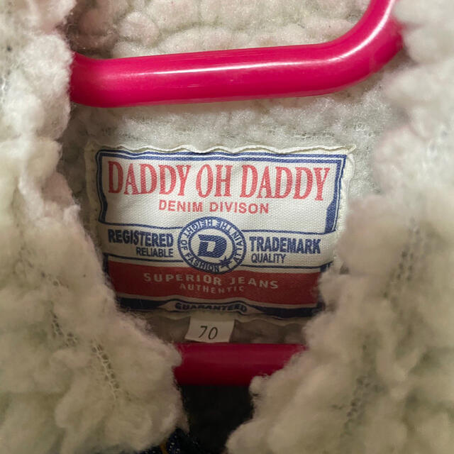 daddy oh daddy(ダディオーダディー)の美品☆ daddy oh daddy つなぎ ボア ロンパース デニム アウター キッズ/ベビー/マタニティのベビー服(~85cm)(ジャケット/コート)の商品写真