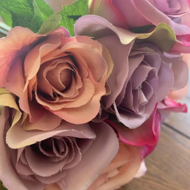 UNISEX S/M 枯れない♪ブーケ/フラワーアレンジメント スワッグ 薔薇 ローズ 通販 造花 アレンジメント ローズ 薔薇 イングリッシュローズスワッグ ピンク クリーム ホワイト