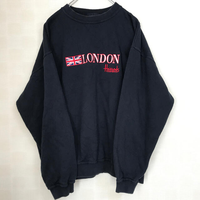 Harrods(ハロッズ)の古着 イギリス製 Harrods ハロッズ スエット刺繍ロゴ ゆるダボ メンズのトップス(スウェット)の商品写真