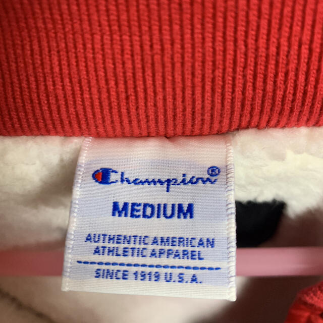 STUSSY(ステューシー)のSTUSSY×Champion 赤スタジャン メンズのジャケット/アウター(スタジャン)の商品写真