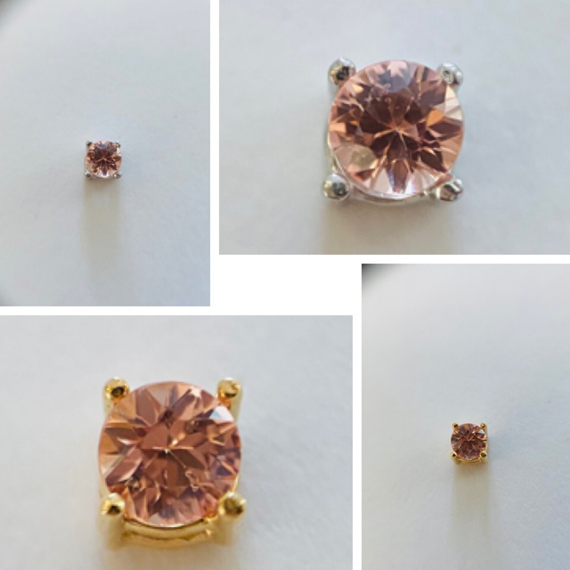 (R1201-3) 『ラウンド』パパラチャサファイア　0.186 ct レディースのアクセサリー(ネックレス)の商品写真