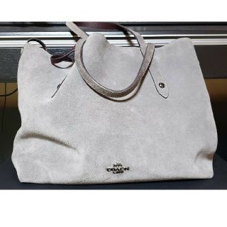 コーチ(COACH)のCOACH　リバーシブルトートバッグ スエード グレー・ブラウン(トートバッグ)