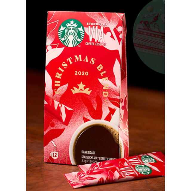 Starbucks Coffee(スターバックスコーヒー)のキャンパスポーチ　&スターバックス ヴィア® クリスマス ブレンド(12本入り) 食品/飲料/酒の飲料(コーヒー)の商品写真