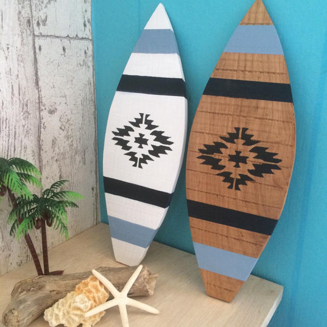 木製サーフボードオブジェ＊西海岸雑貨 ハンドメイドのインテリア/家具(その他)の商品写真