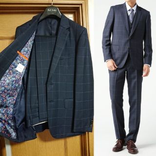 定価12万 ポールスミス 17AW Dormeuil社 ウィンドウペン スーツ