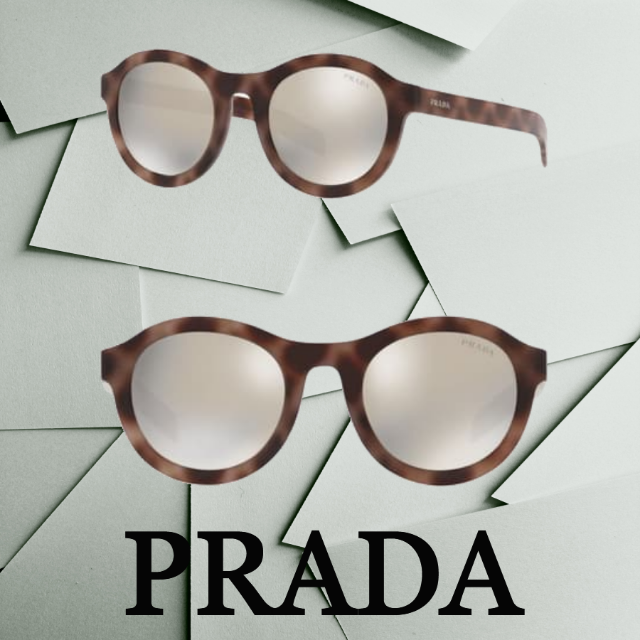 ダークブラウン-レンズの色★SALE☆【PRADA】 ラウンド サングラス