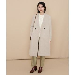 アダムエロぺ(Adam et Rope')の18AW アダムエロペ ノーカラーコート(ロングコート)