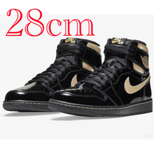 NIKE AIR JORDAN1 BLACKMETALLIC GOLD 28cm