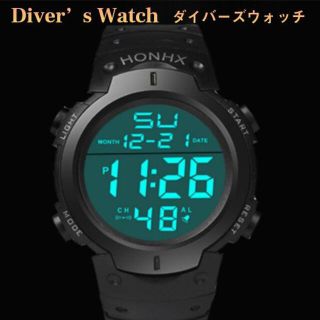 HONHX スポーツ ダイバー ウォッチ デジタル アウトドア 日常生活防水(腕時計(デジタル))