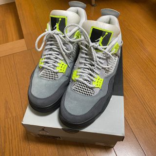 ナイキ(NIKE)のnike air jordan 4 neon 27.5cm(スニーカー)