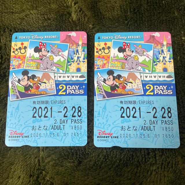 Disney(ディズニー)のディズニーリゾートライン　2day pass チケットの施設利用券(遊園地/テーマパーク)の商品写真