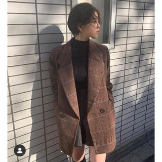 マウジー(moussy)の新作をお安く♡moussy CHECK MIDDLE ジャケット♡茶(テーラードジャケット)