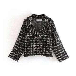 ザラ(ZARA)の❄️冬新作☃️2981◆チェック柄 セットアップ(ノーカラージャケット)