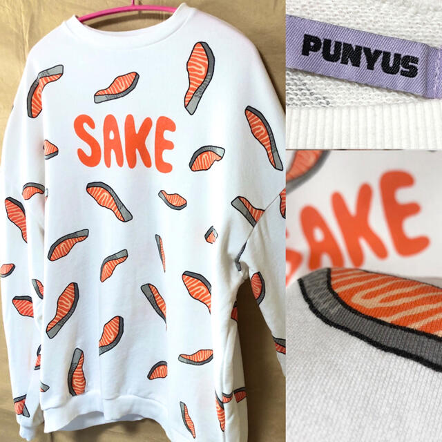 PUNYUS(プニュズ)のPUNYUS スウェット 鮭 3 白 プニュズ レディースのトップス(トレーナー/スウェット)の商品写真