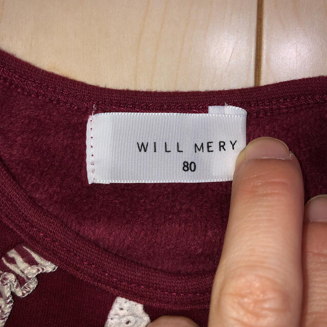 WILL MERY(ウィルメリー)のWILL MERYウィルメリー☆裏起毛トップス　トレーナー　サイズ80 キッズ/ベビー/マタニティのベビー服(~85cm)(トレーナー)の商品写真