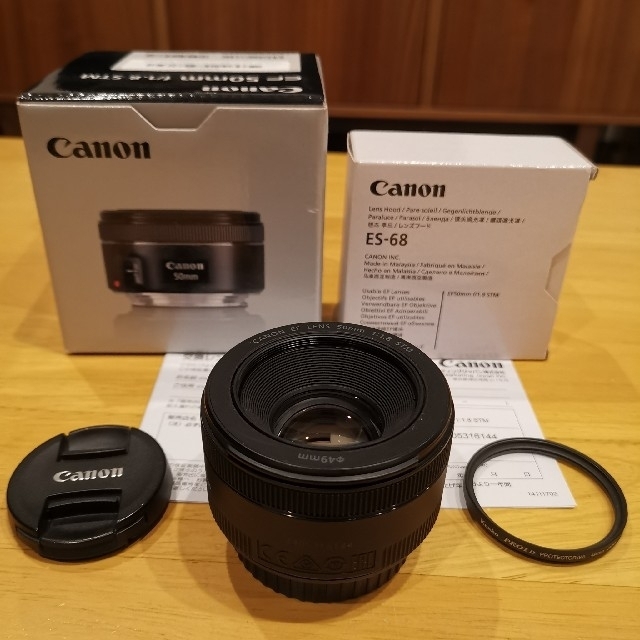 CANON EF50mm F1.8 STM 保護フィルタ付