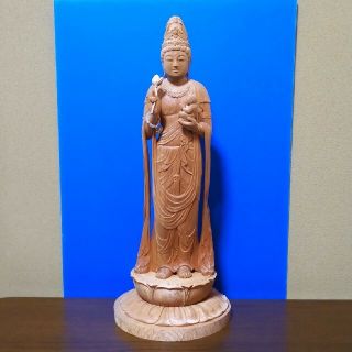 再値下げしました  仏像【慈母観音像】木彫り仏像     手彫り(彫刻/オブジェ)