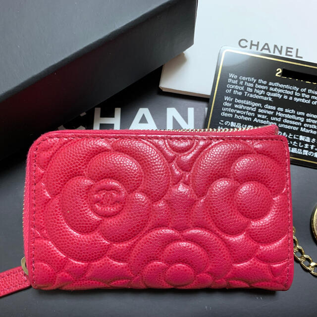 CHANEL - CHANEL シャネル コインケース キーリング付き カメリアの