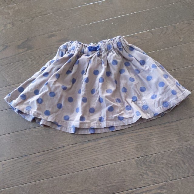 LAGOM(ラーゴム)のコーデュロイ水玉スカート Mサイズ キッズ/ベビー/マタニティのキッズ服女の子用(90cm~)(スカート)の商品写真