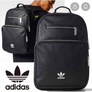 アディダス(adidas)のアディダス　リュック　レザー　ブラック　美品(バッグパック/リュック)