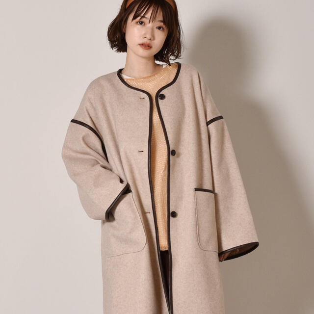 RETRO GIRL(レトロガール)のkarinさま　パイピングコート　新品 レディースのジャケット/アウター(ロングコート)の商品写真