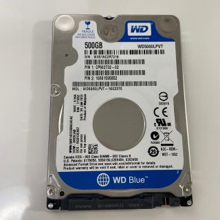 中古ハードディスク HDD 500GB ノートPC用(PCパーツ)