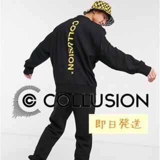 【COLLUSION】ASOS ユニセックス 長袖 スウェット ブラック L