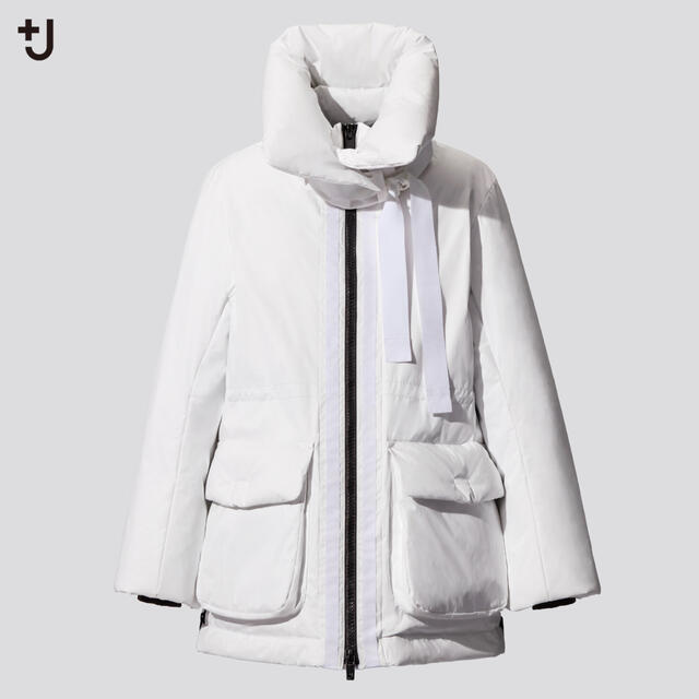 Jil Sander(ジルサンダー)のユニクロ +J ハイブリッドダウンショートコート ホワイト レディースのジャケット/アウター(ダウンジャケット)の商品写真