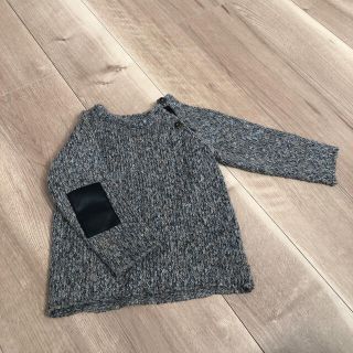 ザラキッズ(ZARA KIDS)のZARA baby  エコレザー肘パッチ付きニット　92センチ(ニット)