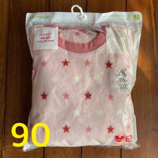 ユニクロ(UNIQLO)の【新品・未開封】UNIQLO ストレッチマイクロフリースパジャマ ミニー 90(パジャマ)