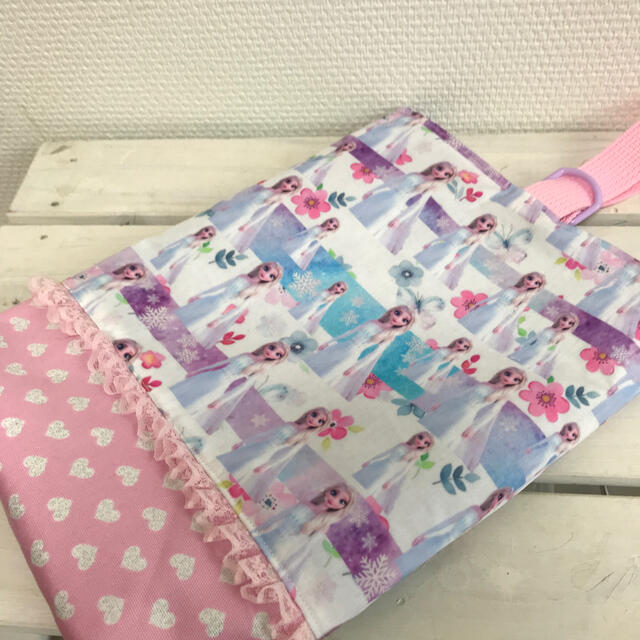 ★ラスト品 入園入学♡ピンク♡ハート柄ミニフリル  上履き袋 シューズ袋 キッズ/ベビー/マタニティのこども用バッグ(シューズバッグ)の商品写真