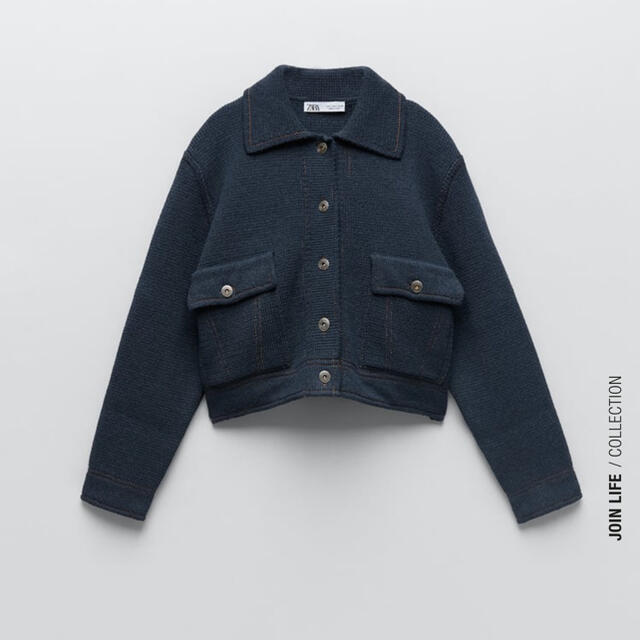 ZARA(ザラ)のZARA ニットジャケット　未使用 レディースのトップス(ニット/セーター)の商品写真