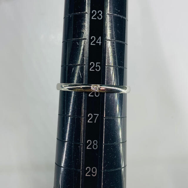 【新品】 Pt900 ダイヤ付 甲丸リング 26号 2.3mm幅 ［10］ メンズのアクセサリー(リング(指輪))の商品写真