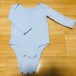 ラルフローレン(Ralph Lauren)の【シミあり】ラルフローレン 長袖 ロンパース 水色 9M 75/48(ロンパース)