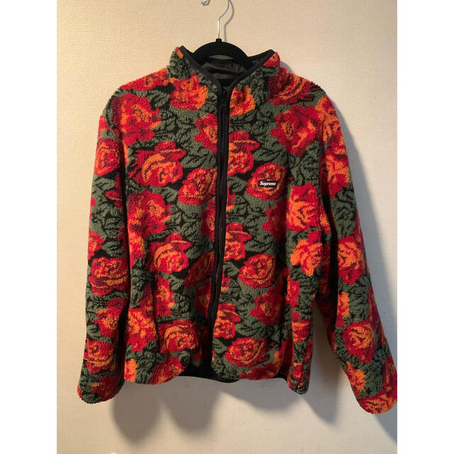 supreme roses fleece jacket