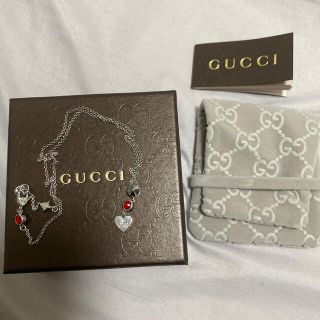 グッチ(Gucci)のGUCCI グッチ　ハートモチーフ シルバー　ネックレス　正規品(ネックレス)