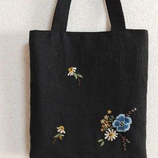 ハンドメイド刺繍リネンバック(バッグ)