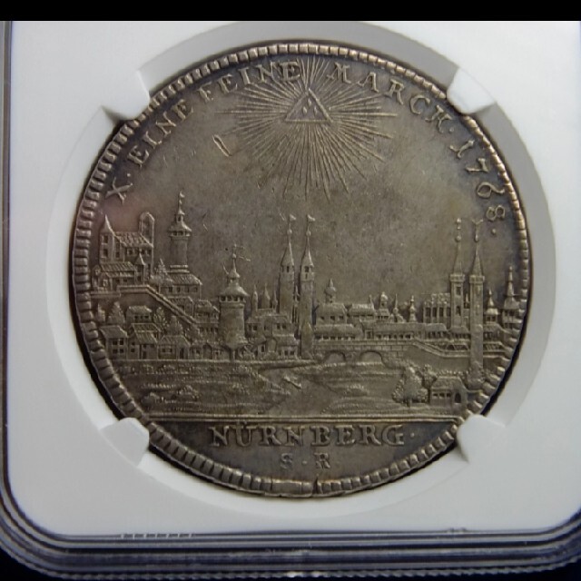 フランス 1813B 5フラン銀貨 ニュルンベルク 1768 都市景観ターラー