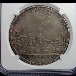 フランス 1813B 5フラン銀貨 ニュルンベルク 1768 都市景観ターラー(貨幣)