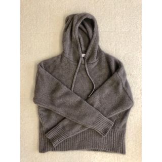 ユナイテッドアローズ(UNITED ARROWS)の《試着のみ美品》ウール セーター  パーカー グレージュ(ニット/セーター)