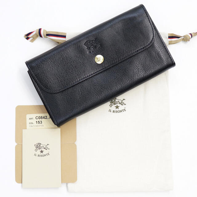 IL BISONTE - 新品 イルビゾンテ 二つ折り 財布 ブラック 長財布