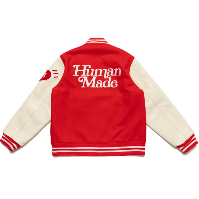 Supreme(シュプリーム)の【レッドMサイズ 新品未着用 即発送】gdc × humanmade スタジャン メンズのジャケット/アウター(スタジャン)の商品写真