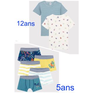 プチバトー(PETIT BATEAU)の専用　プチバトー　新品トランクス5枚組5a＆Tシャツ2枚組 12a(下着)