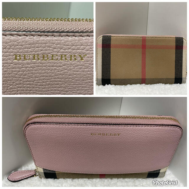 BURBERRY(バーバリー)の[美品]BURBERRY 財布 PINK ハウスチェック＆レザー レディースのファッション小物(財布)の商品写真