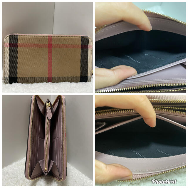 BURBERRY(バーバリー)の[美品]BURBERRY 財布 PINK ハウスチェック＆レザー レディースのファッション小物(財布)の商品写真