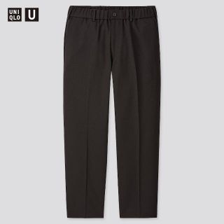 ユニクロ(UNIQLO)のワイドフィットテーパードパンツ　ブラック S(スラックス)