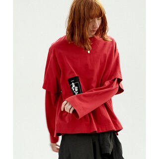 ジエダ(Jieda)のJieDa PATCH BIG T-SHIRT RED(Tシャツ/カットソー(半袖/袖なし))