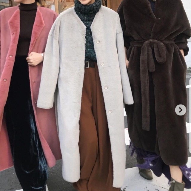 【AMERI vintage】2WAY SOFT BOA LONG COAT