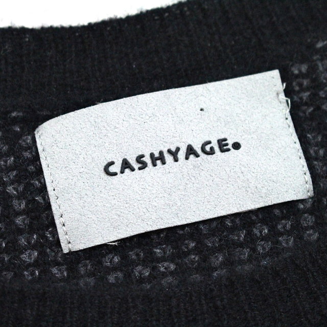 COMOLI(コモリ)のCASHYAGE カシヤージュ カシミヤニット モノトーン ワッフル生地 レア メンズのトップス(ニット/セーター)の商品写真