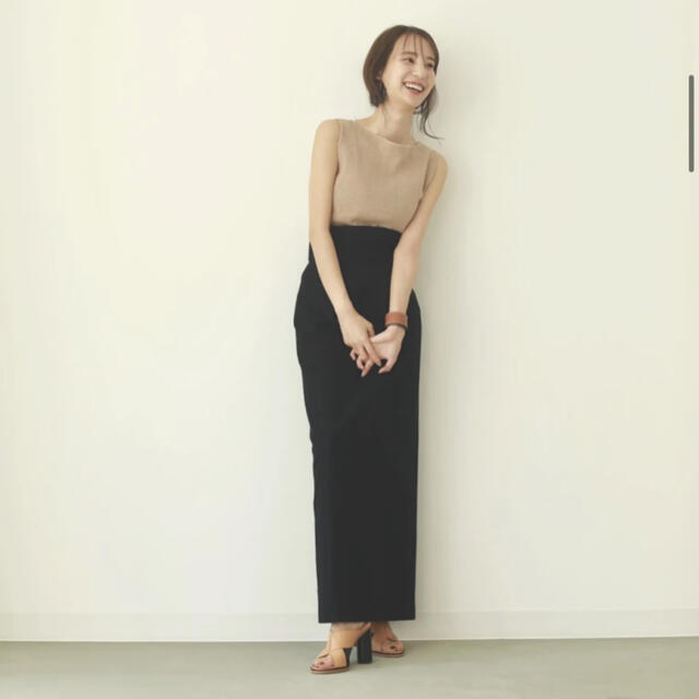 【louren】highwaist pencil skirt -black- レディースのスカート(ロングスカート)の商品写真